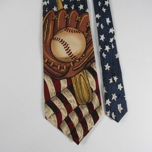 County Seat America‎ Past Time Baseball Tie With Flag Ball Bat Glove